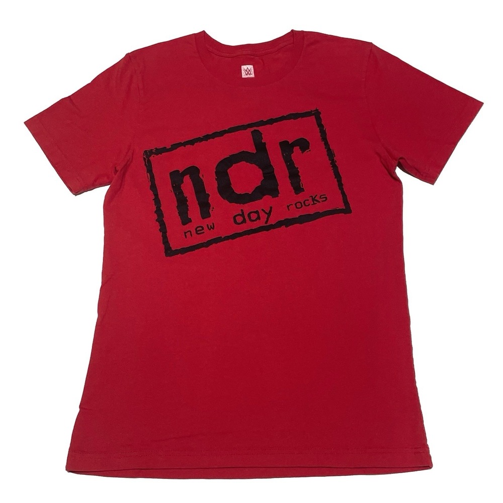 WWE The New Day Rocks‎ NDR Red Black Short Sleeve T-shirt Men's Size Medium